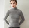 Women's Slim Fit Seamless Turtleneck Sweater - 100% Pure Cashmere, Flattering High Neck Knit Base Layer