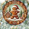 Vintage Gingerbread Man Iron Metal Wreath Wall Plaque Home Decor Gift Christmas Halloween