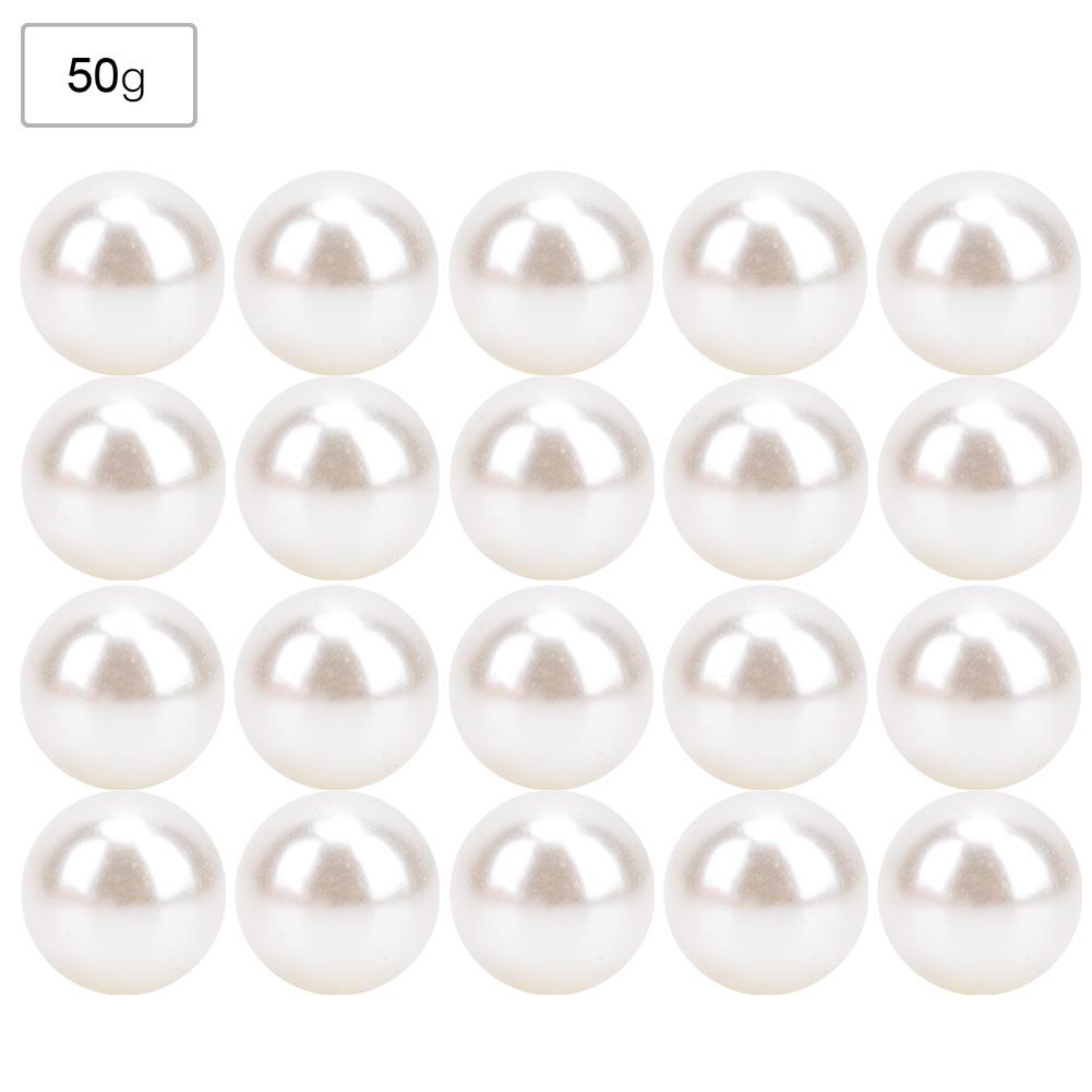 50G Non Porous Imitation Pearls Decoration HairClothes Supplies Jewelry Accessories(Beige)