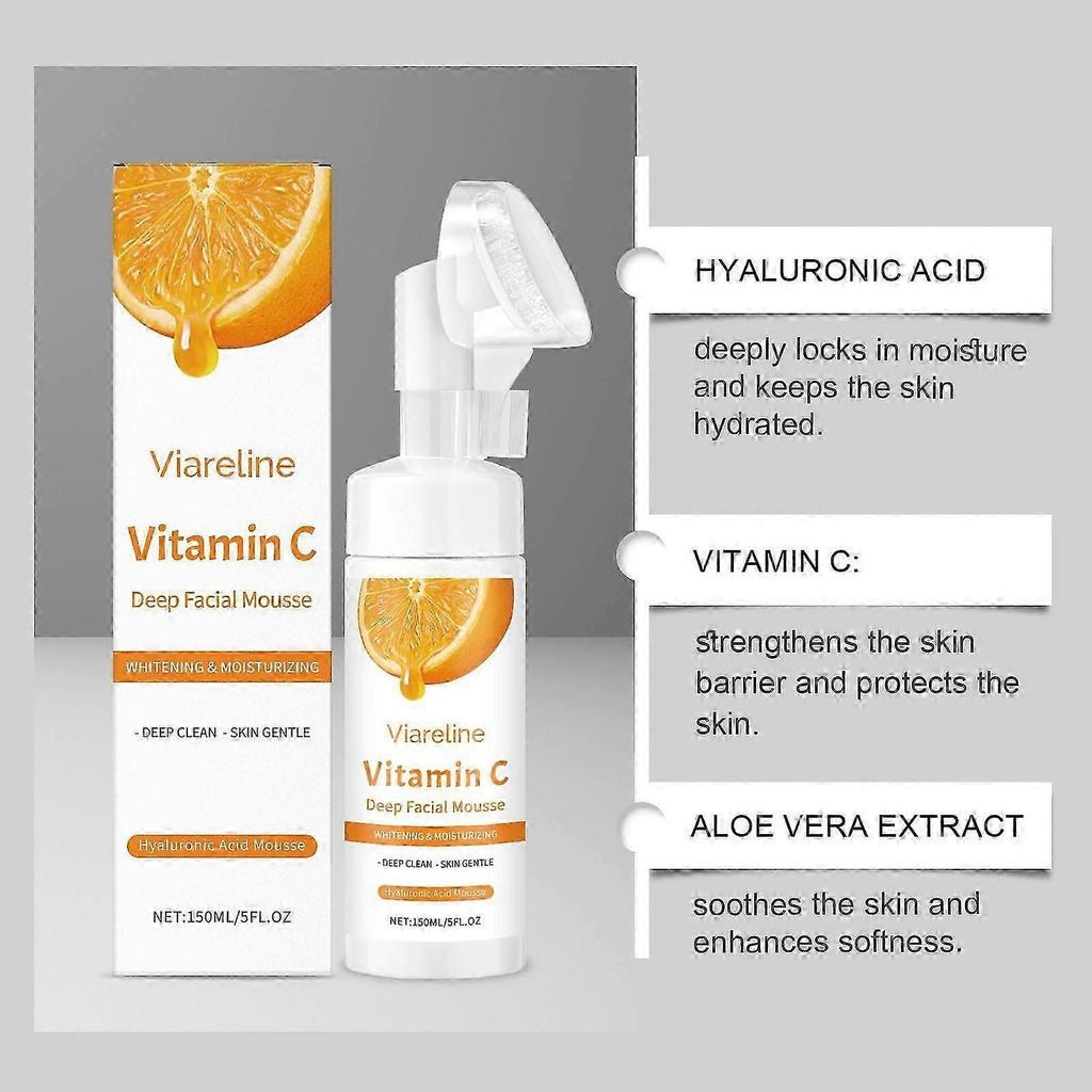 Vitamin C Brightening Cleansing Mousse - Gentle, Moisturizing Facial Cleanser for Soft, Radiant Skin - 150ml