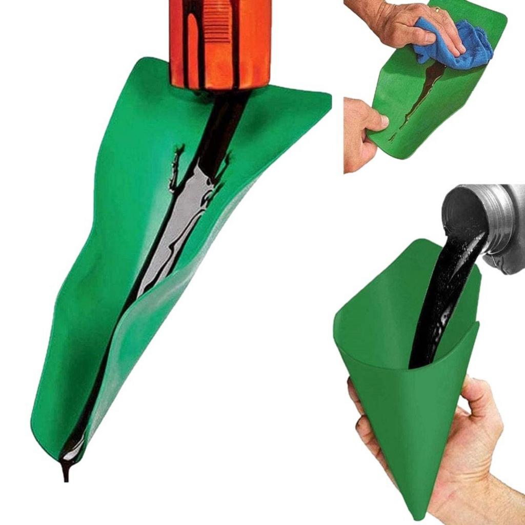Reusable Flexible Oil Drai Funnel Form A Foldable Funnel For Car Motorcycle Truck Lawnmower Snowplow Reused Oil Change Spill-Free Filling Drainin