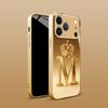 Luxus Goldene Krone Buchstabe M Muster Metallische Farbe Glas Handyhülle Für iPhone 17 Pro Max 11 12 13 14 15 16 Plus 17 Air 16E Hülle