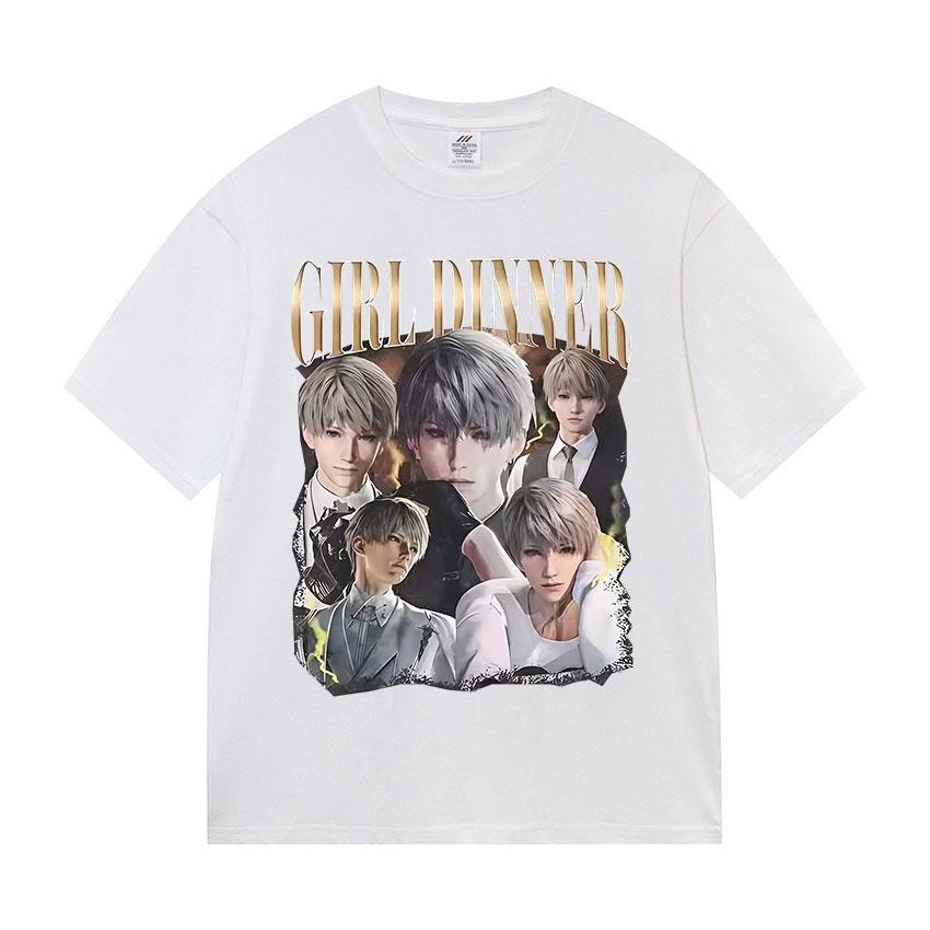 90s Retro Girls Dinner Love Deep Space Pattern Tshirt Summer Mens Fashion Oversized Tshirt Mens Highquality Cotton Tshirt