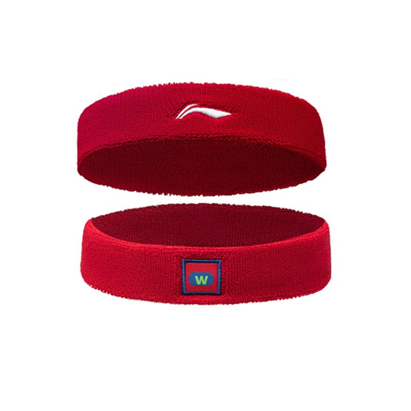 Спортивная повязка на голову Li Ning Ван Манью Настольный теннис Впитывающая повязка на голову Бадминтон Баскетбол Спортивная хлопковая повязка на голову Унисекс повязки AQAU041 Red (Collaboration with Wang Manyu Custom)