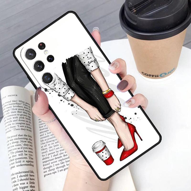 High Heels Girl Fashion phone case Cover For Samsung Galaxy S24 S25 Ultra S21 S22 Ultra S10E Note 10 Plus Note 20 FE S23