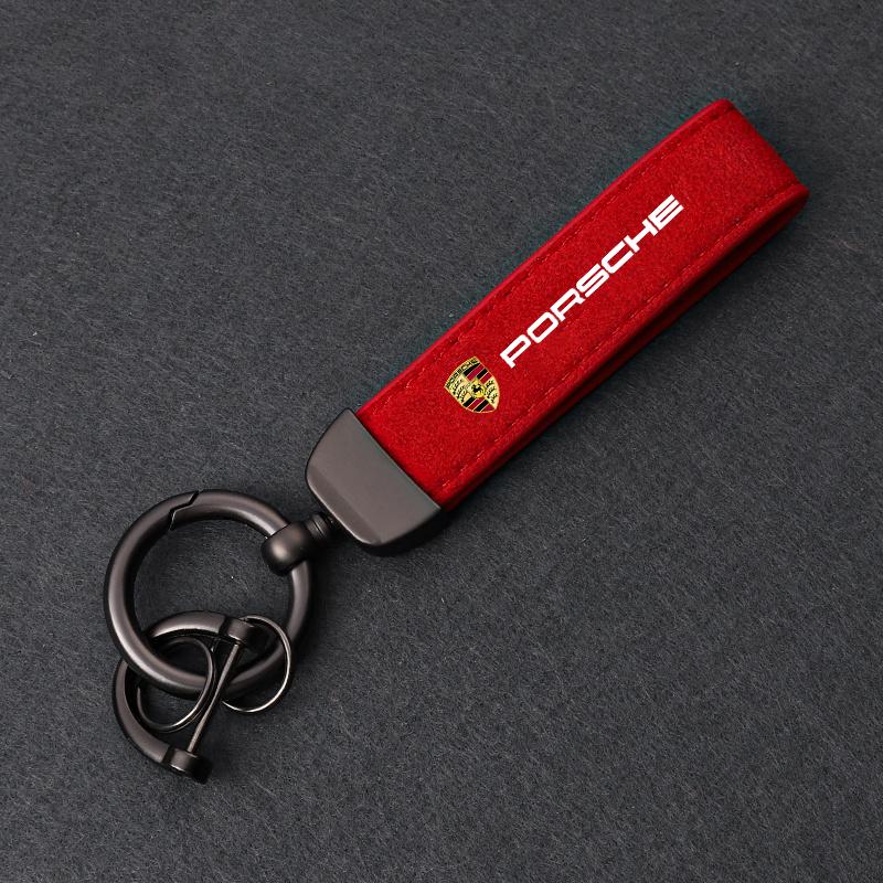 Autoschlüsselanhänger Anhänger Schlüsselring Kette Für Porsche Cayenne Panamera Macan 911 718 Taycan Boxster Cayman 918 Pajun Zubehör BJ7 red