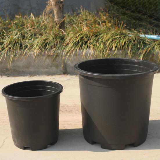 Vaso per Piante in Plastica Nera con Fori di Drenaggio Vaso da Gallone con Bordo Rinforzato per Interni Esterni Coltivazione Vivaio Serra