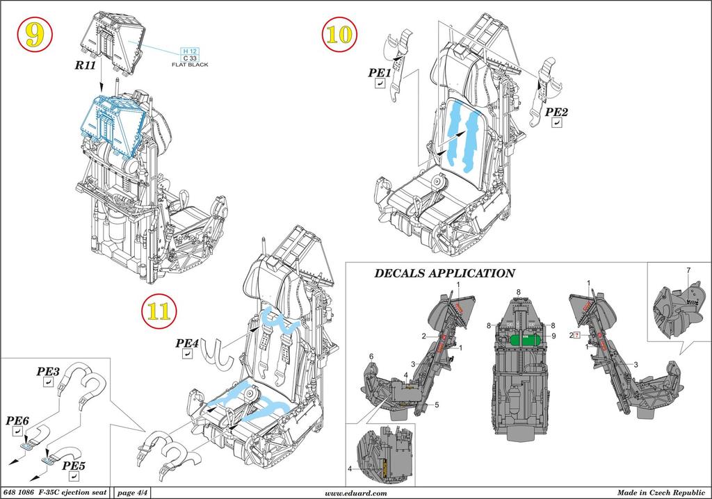 Eduard 1/48 Brassin F-35C Ejection Seat (for Tamiya) Plastic Model Kit Parts EDU6481086 (Airplane)