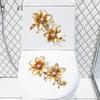 Kreativer Lichtluxus Goldene Blume Wasserdichter Toilettenaufkleber Badezimmer Wand Hintergrund Aufkleber Heimdekoration Selbstklebender Aufkleber