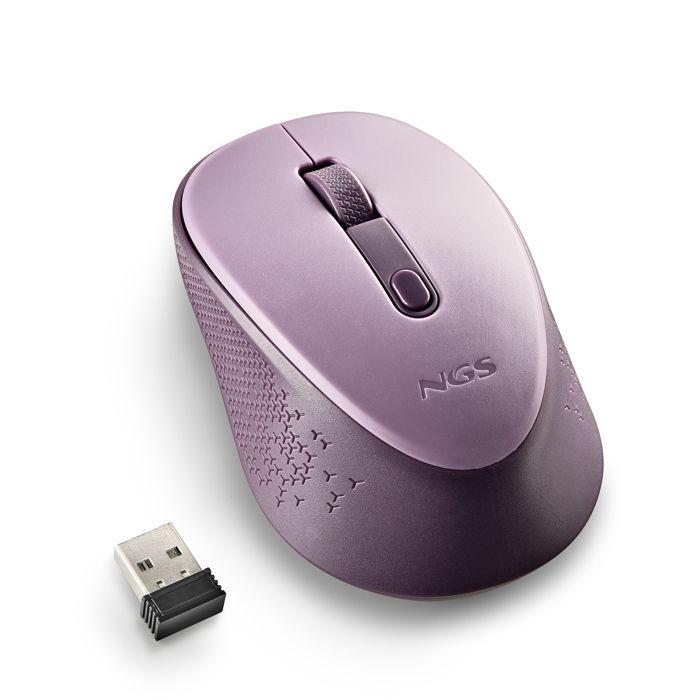 Bezdrátová optická myš - NGS - DEW LILAC - 2,4 GHz - 800/1600 DPI - Oboustranná, tichá