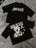 God Bless Graphic Men's Vintage 220g T Shirt Streetwear Style Men Clothes 1pcs Praying Baby Double