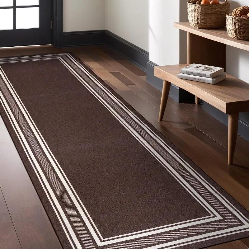 

Однотонный ковер-дорожка в раме, простой, нескользящий, моющийся ковер для спальни, гостиной, прикроватный, для дивана, коврик для украшения дома 40X120CM