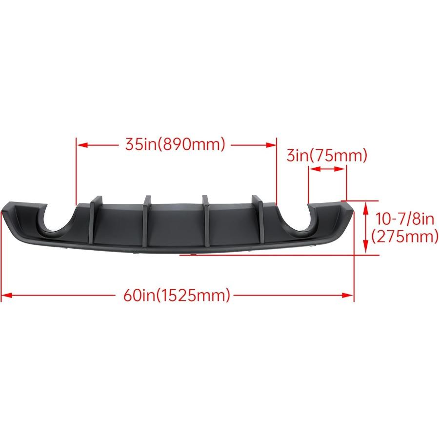 Rear Diffuser Compatible with 20122014 Dodge Charger SRT8 V2 Style Rear Bumper Diffuser Lip Splitter Valance Matte Black for En
