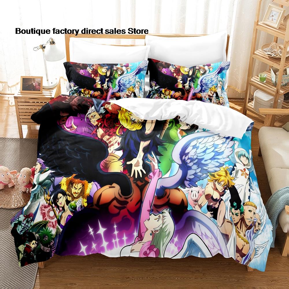 The Seven Deadly Sins Bedding Set 3D Printed Duvet Cover Pillowcase For Otaku Bedroom Home Textile Twin Full Queen King Size