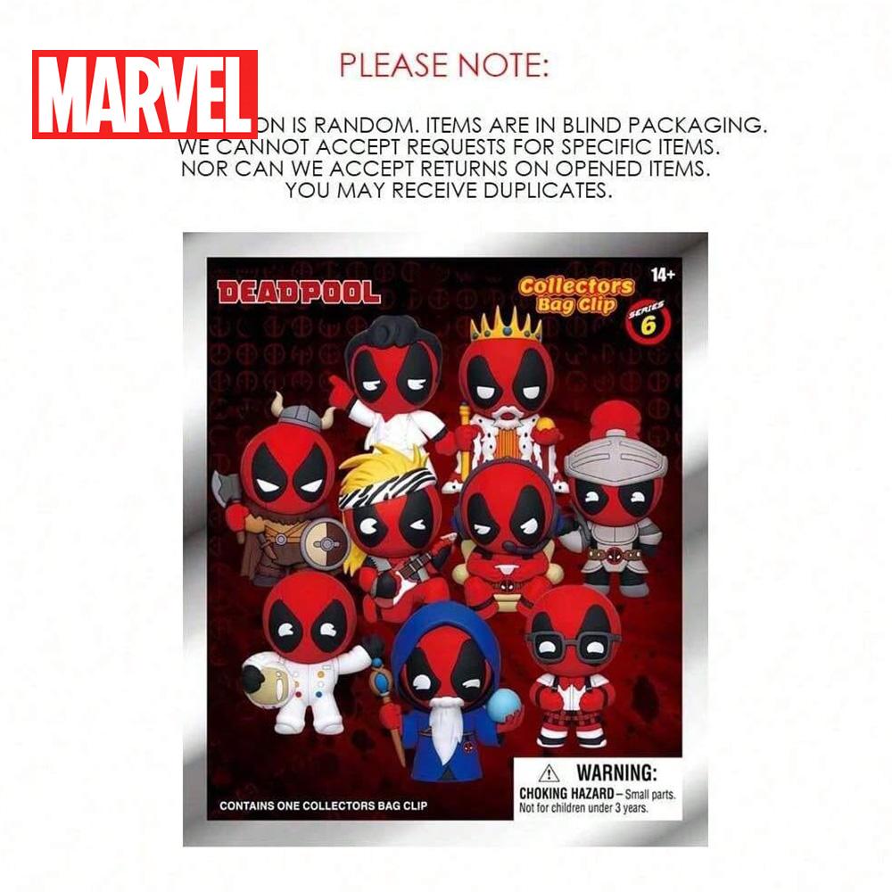 1PC Marvel Officially Licensed Deadpool 3D Figurine Blind Box Bag Clip Anime Figure High Quality Keychain Anime Collector Backpack Kering