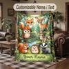 Wildlife Animals Theme Throw Blanket Custom Name Text Personalized Blanket Soft Cozy Blanket for Home Sofa Bed