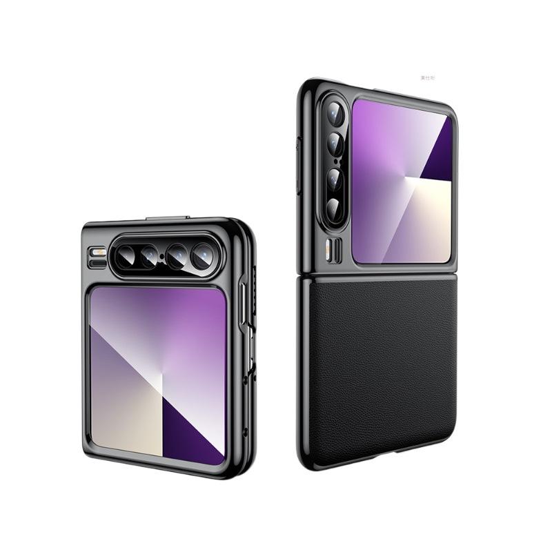 Applicable To Huawei Purax Mobile Phone Case, Simple All-inclusive Anti-drop PuraX Electroplating All-inclusive Anti-drop Folding Male Leather Case