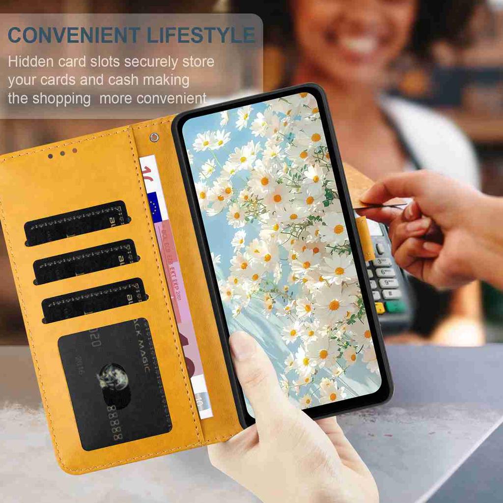 10-Color Daisy Embossed Flip Card Case for Google Pixel 6,Pixel 7,Pixel 8,Pixel 9,Pixel 10 series...