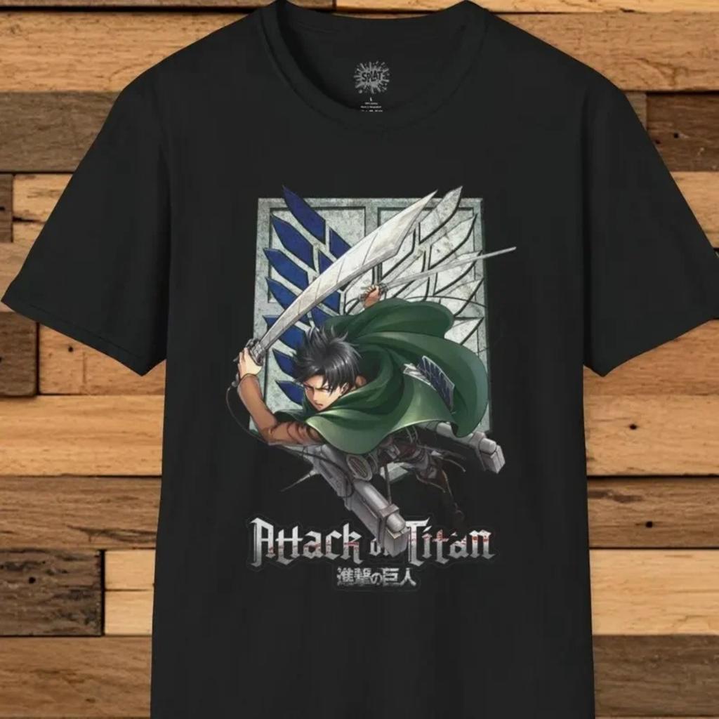 2026 Fashion Casual T-shirt Man Attack on Titan Unisex Casual Short Sleeve Tee Parent-child Streetwear Anime Print Tops Summer