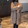 Damen Retro Karierte Lockere Warme Baumwolljacke