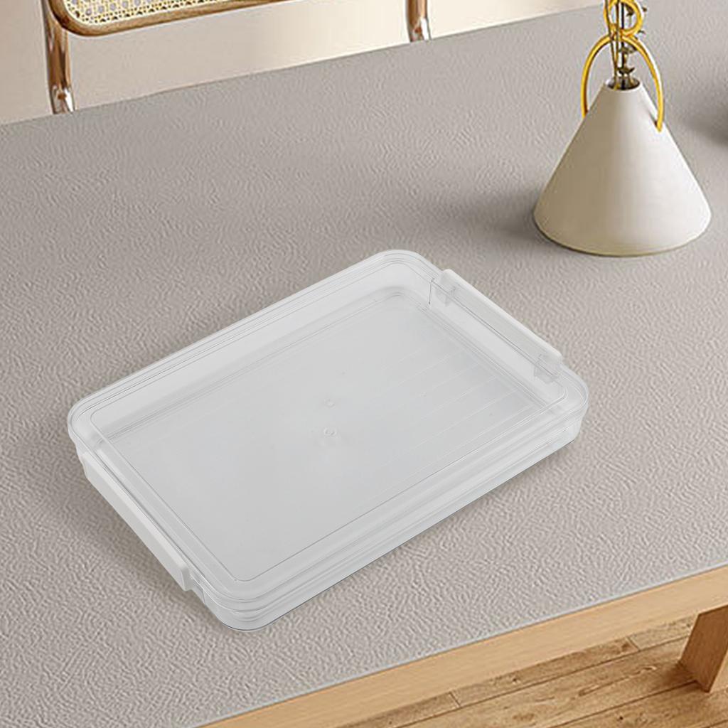 Document Organizer Box with Lid Stackable Desktop File Storage Container Clear PET Material for Office and Home Use