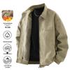 Herren Retro Lederjacke mit Samtfutter - Braun