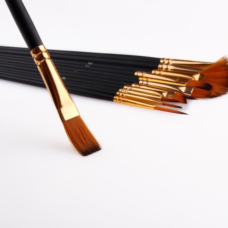 13-Piece Mixed Bristle Paintbrush Set with Bag & Palette for Oil, Watercolor & Acrylic