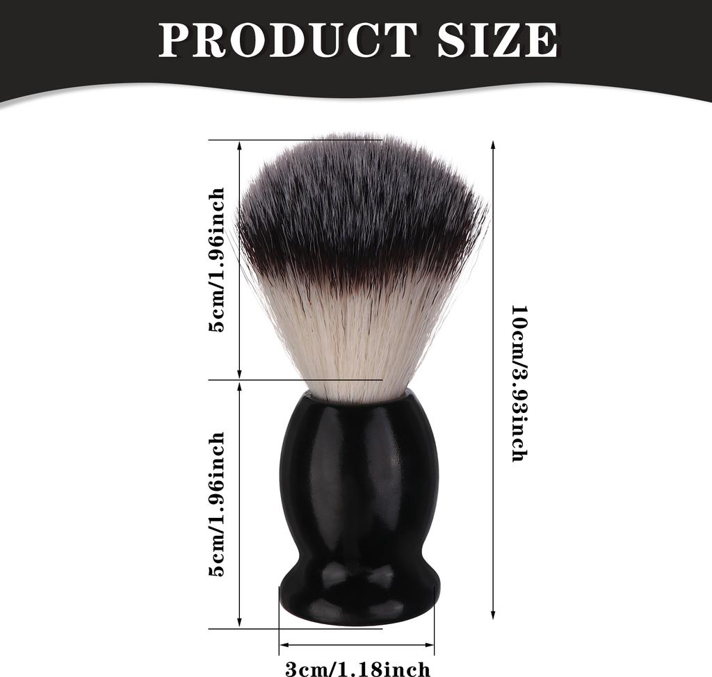 7Pcs Men Shaving Brush Wood Handle, Professional Salon Tools Hand Crafted Shaving Brush Wood Handle Black Wood Handle Shave Brus
