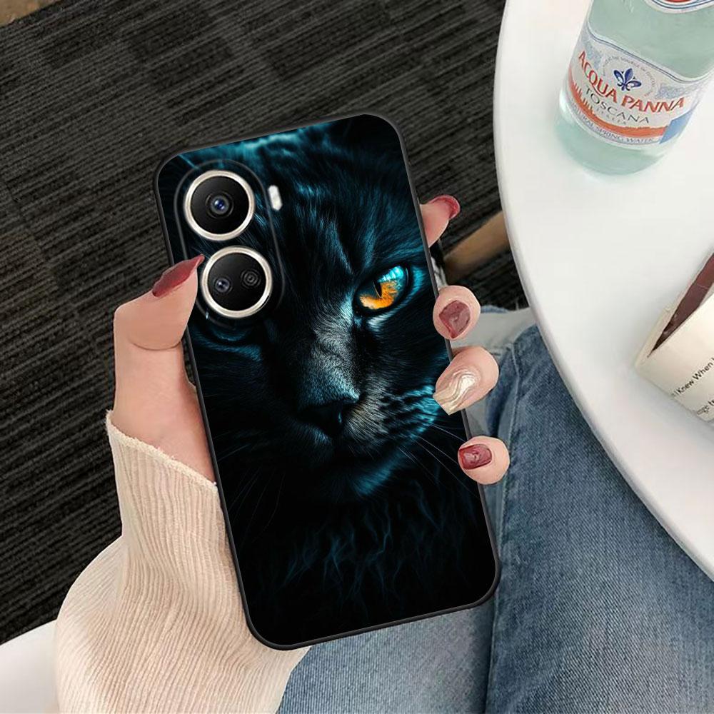 Black Cat Staring Eye Phone Case For HUAWEI NOVA Y70 3I 7I 8I 9SE P30 Y9 HONOR 8X 9X 20 90 X5 X6B X7A X7B X8B X9 X9B X9A Case