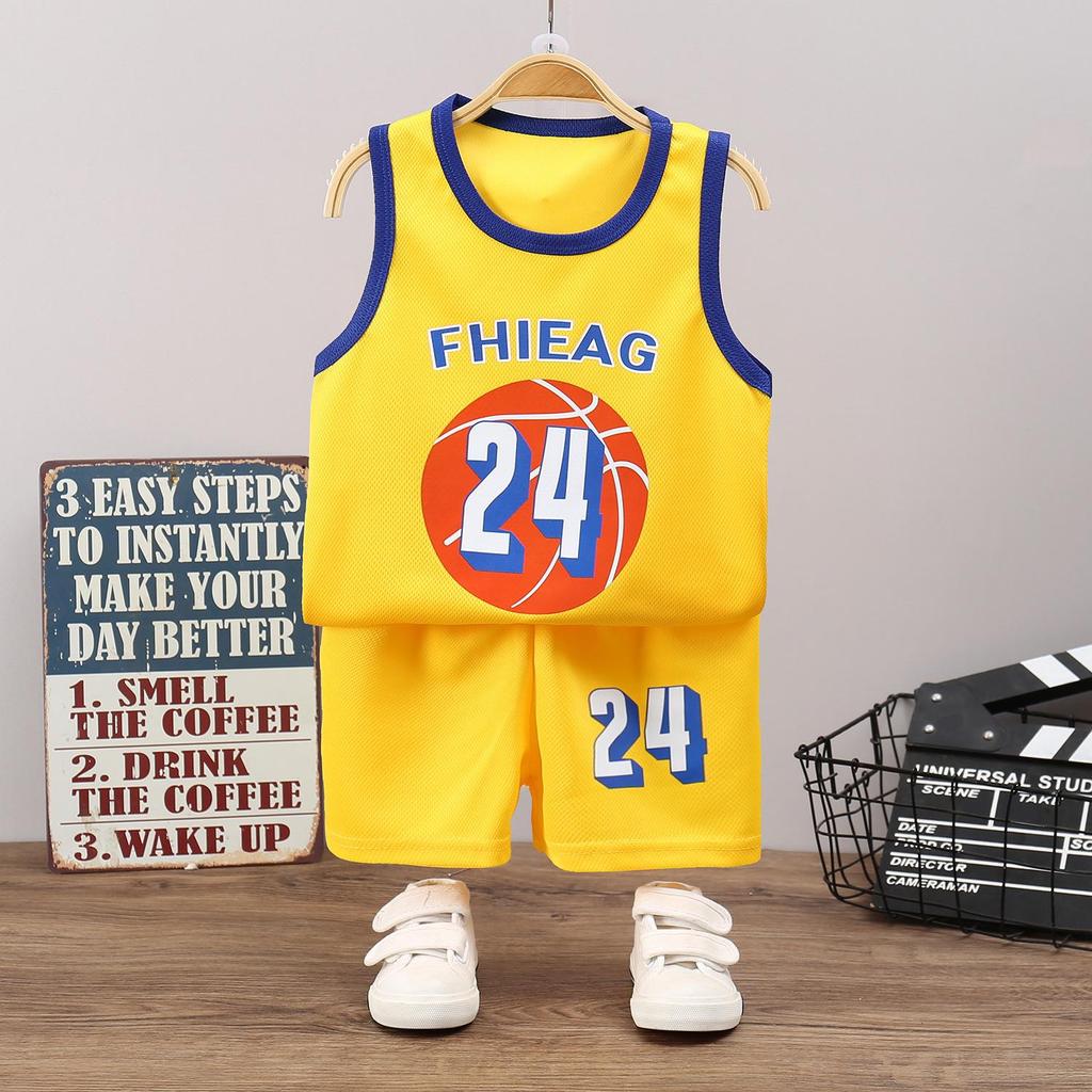 Ensemble Uniforme de Sport d'Été pour Enfants: Gilet et Short pour Garçon Moyens et Grands