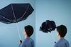 Komiya Shoten 65cm Automatic Large Folding Umbrella Durable Fiberglass Windproof High Wind Resistant Super Water Repellent Teflon Safety Plain