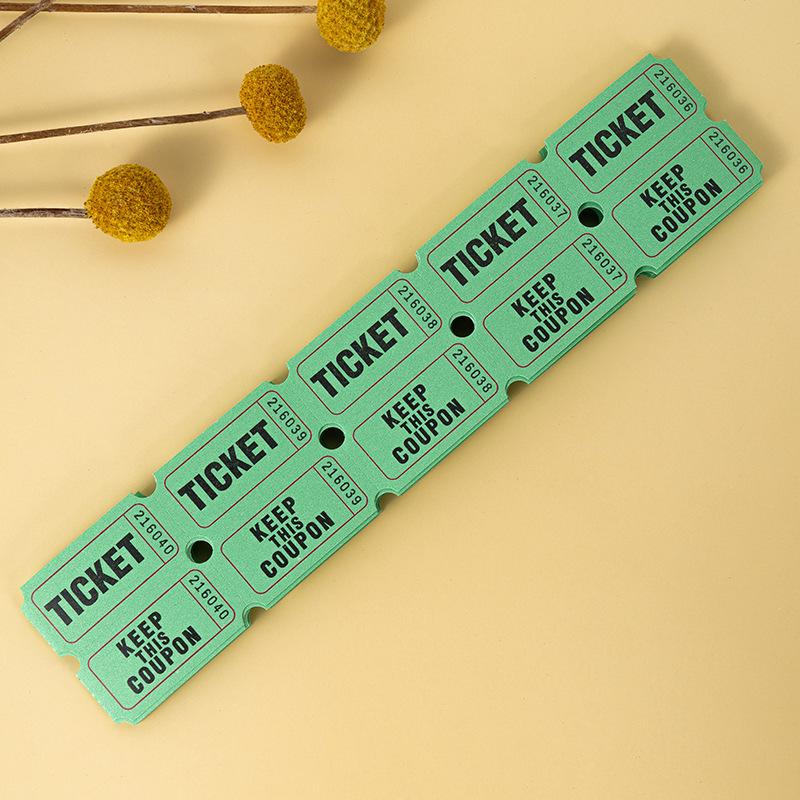 Colorful Tear-off Raffle Tickets for Games and Prize Redemption