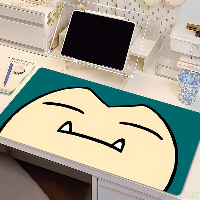 Mouse Pad Large Gamer pc Gaming Accessories Speed Keyboard Rubber Locking Edge Desk Mat Office Laptop P-Pokemon Snorlax Mousepad