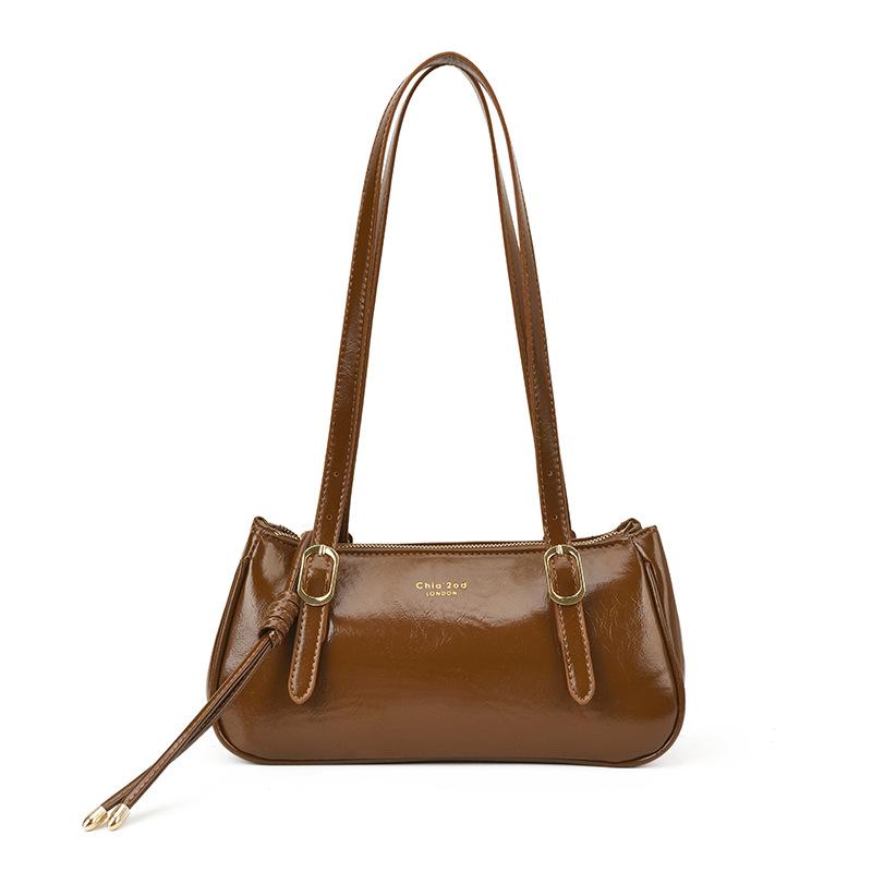 Vintage Niche Boston Bag Women's 2025 New Trendy Korean Armpit Bag Simple Shoulder Bag Portable Commuter Bag