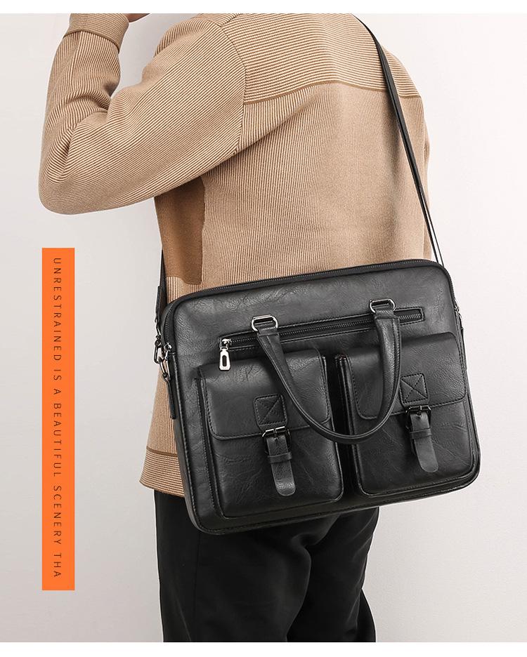 Men's 2026 Large Capacity Cross-border Shoulder Briefcase and Clutch Bag for Casual or Business Travel
