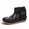 Fashion 2025 Autumn Niche National Style Tassel Short Boots for Women Casual and Comfortable Versatile Thick Soled Women's Short Boots