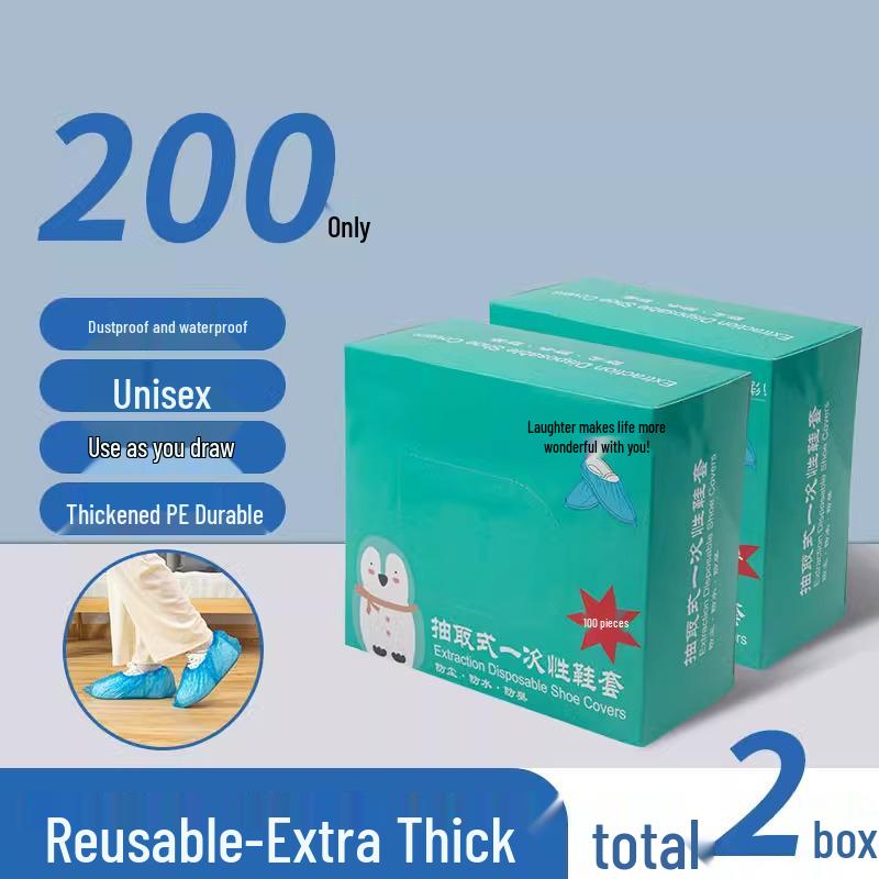 Waterproof Non-Slip Disposable Shoe Covers for Adults and Students - Durable Non-Woven Fabric for Indoor Use