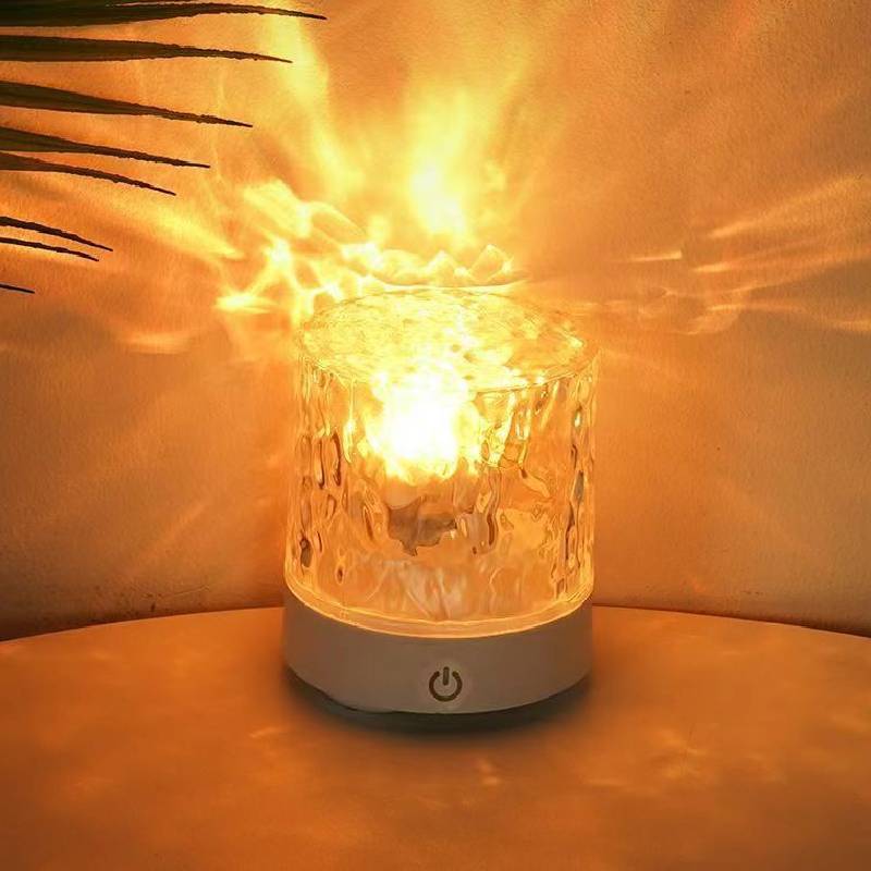 Rechargeable Rgb Water Ripple Atmosphere Lamp With Remote Control For Modern Bedroom Decor