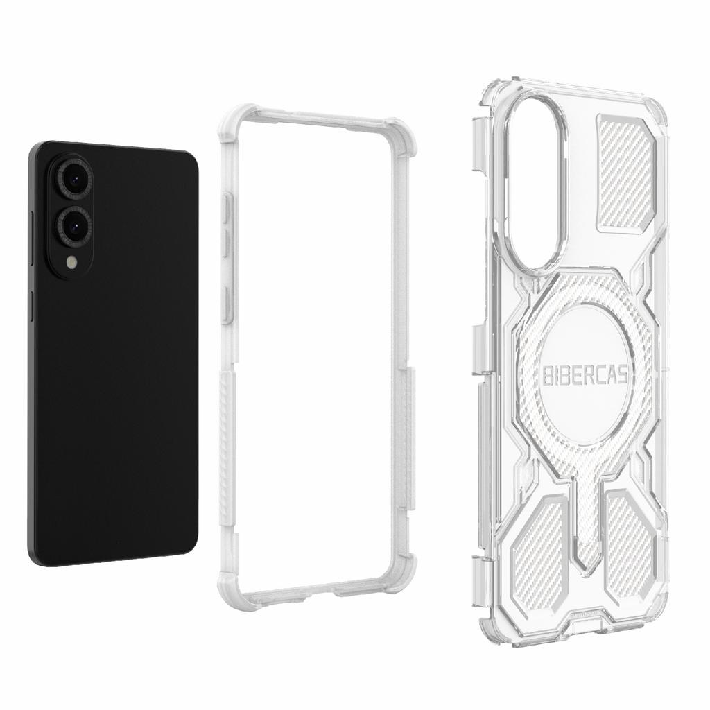 BIBERCAS J-16 Transparent Series For Samsung Galaxy S25 Edge Case Compatible with MagSafe TPU+PC Phone Cover