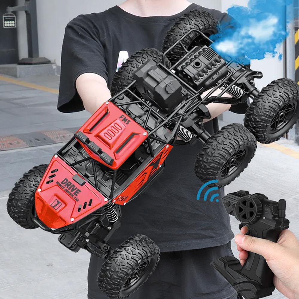New 4/6Wdrc Car With Led Lights 2.4G Cross-Country Climbing Spray Racing Car Remote Control Electric Car Fall Resistant Boy Toys