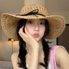 Summer new seaside photo big brim fisherman hat colorful dopamine foldable woven sunshade straw hat women