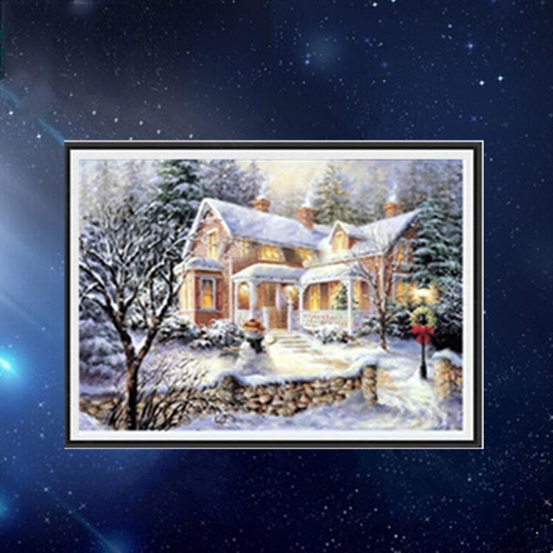 Hot new 5D snow snow cottage cross stitch cross stitch diamond embroidery living room bedroom painting