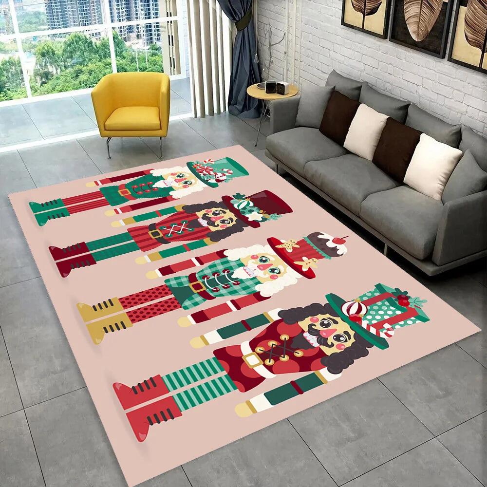 Nussknacker-Weihnachtsbaum-Teppich, Teppich für Zuhause, Wohnzimmer, Schlafzimmer, Sofa, Fußmatte, Dekor, Kinderspiel, rutschfeste Bodenmatte, Geschenk