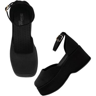 Shoetopia Stylish Black Chic Pumps For Girls-Eu39