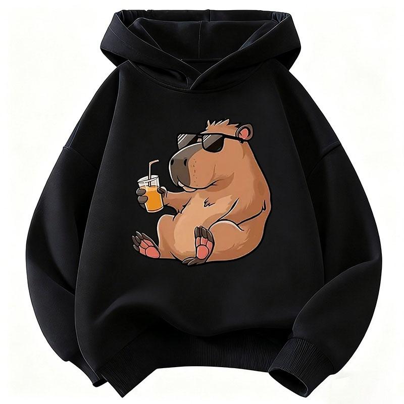 Cute Capybara Kids Clothing Hoodies 2026 New Cartoon Capibara Fashion Long Sleeve Sweatshirt Kids Boys Clothing