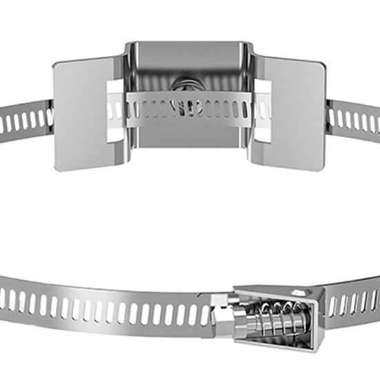 1/2 Sets Adjustable Sign Mounting Bracket with Bolts Straps Heavy Duty Stainless Steel Street Sign Heater Tank Pole Mounting Bracket Hardware