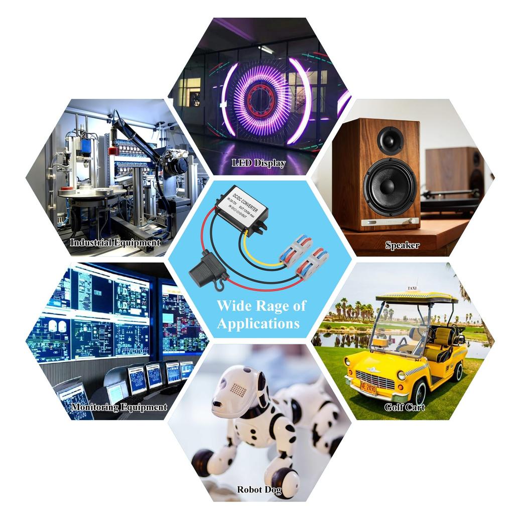 YBBOTT to 12V 5A Auxiliary Voltage Suitable for Indoor and Outdoor Use with Monitoring DC/DC 24V/48V/60V Step-Down Converter, 17V-72V 60W, Step-Down