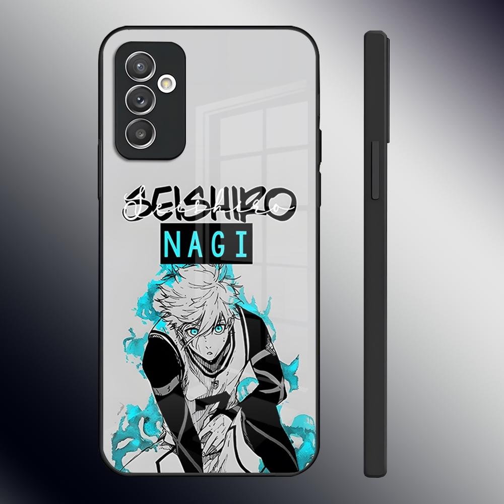 Blue Lock Anime Phone Case For Samsung S24 Ultra S23 S22 S20 Fe S21 Plus A54 A34 A24 A53 A13 A16 Glass Back Cover