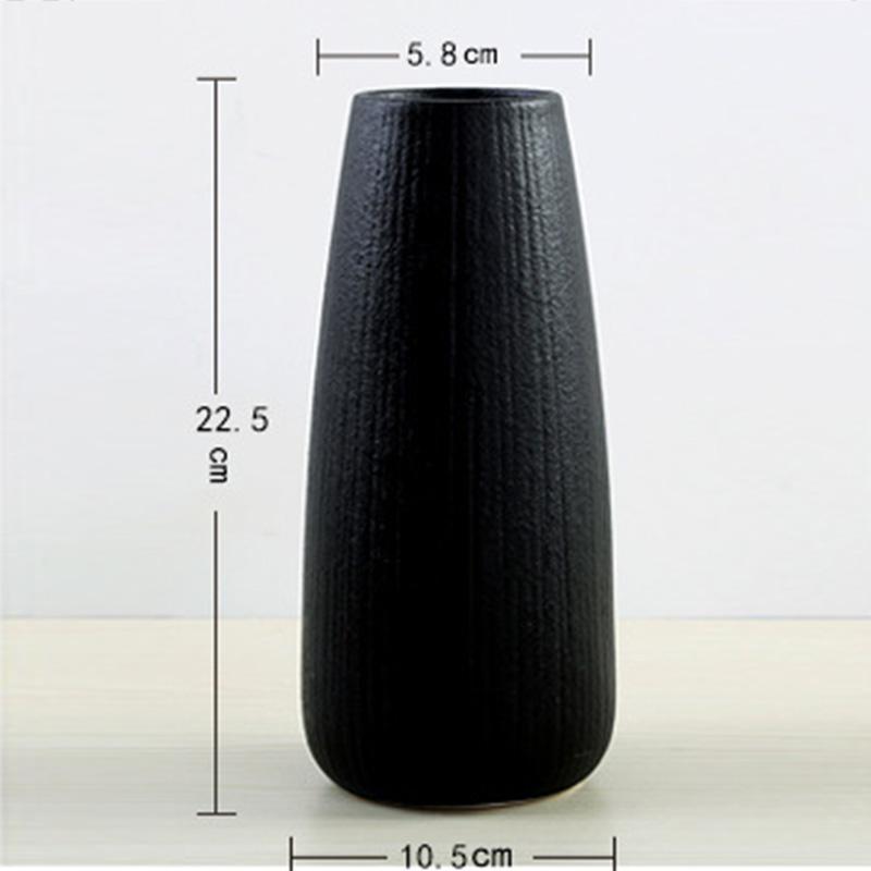 Moderne Kreative Klassische Schwarze Keramikvase Retro Vase Behälter Einfache Europäische Handgefertigte Handwerkskunst Heimdekoration LBS
