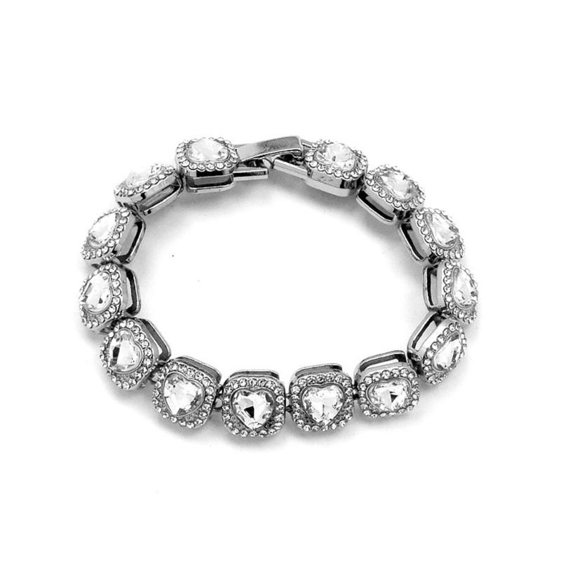 Elegant Necklace Sparkling Full Rhinestones Bracelet Alloy Texture Suitable for Evening Parties and Everyday Charm